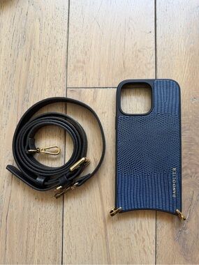 Bandolier Navy Croc Crossbody Case w Detachable Strap NWOT iPhone 16 Pro Max